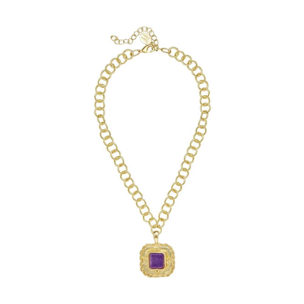 NEW SUSAN SHAW madison necklace in purple